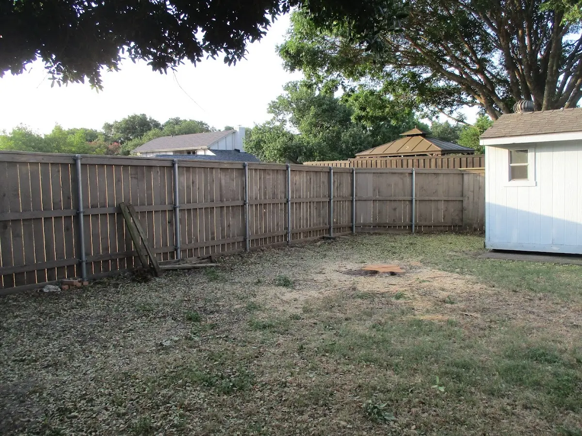 Cleared yard after professional tree removal in West Fargo